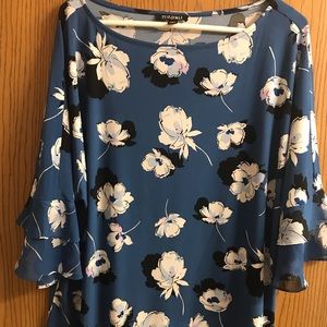 Blue Tiered sleeves top